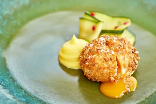 Soft Egg Starter with Pickled Cucumber Soft Egg Starter with Pickled Cucumber